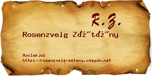 Rosenzveig Zétény névjegykártya